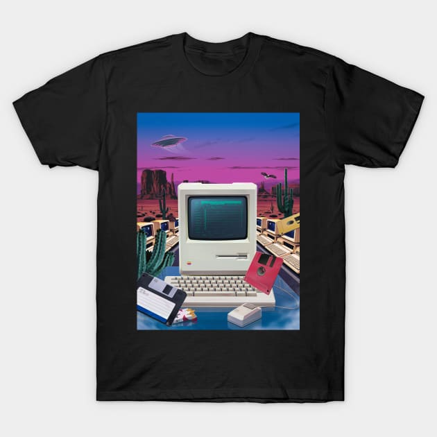 Computer Desert T-Shirt by Mr.Melville